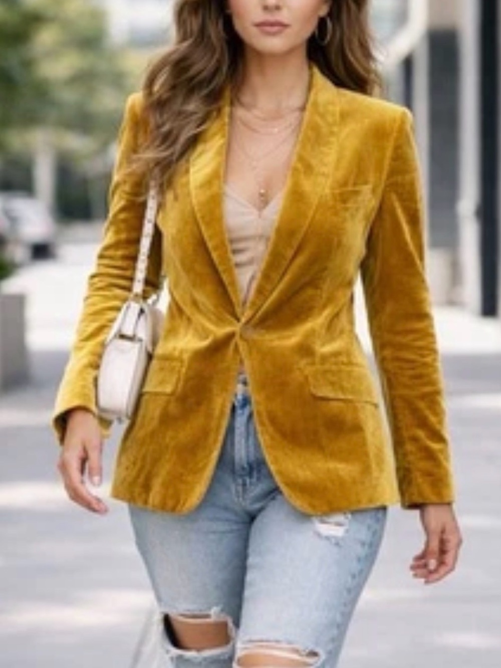 INC international Concepts Vintage Gold Blazer Jacket Womens Size Medium Jacket - Picture 2 of 6